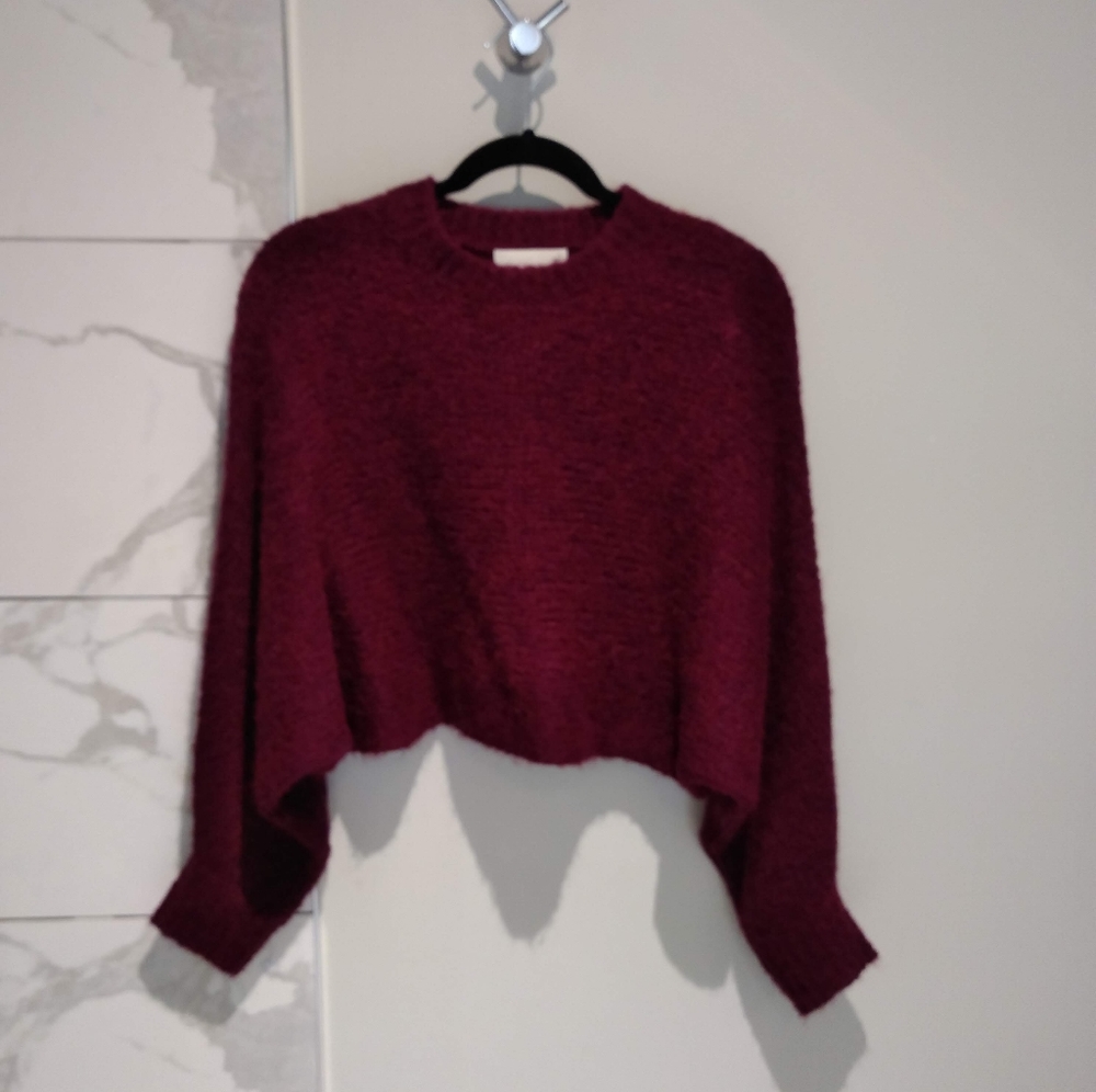Aritzia Wilfred Free Alpaca wool blend cropped dolman sweater